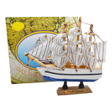 Miniatura Enfeite Decoração Barco Navio Veleiro 13cm Mod 1c