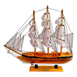 Miniatura Enfeite Decoração Barco Veleiro Madeira 40cm
