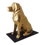Miniatura Estatua Decoração Cachorro Labrador Low Poly