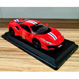 Miniatura Ferrari 488 Pista Escala 1 24 Coleção Decoração