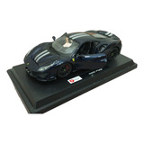 Miniatura Ferrari 488 Pista Race Play 1 24 Burago Cor Azul petróleo