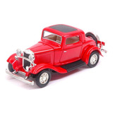 Miniatura Ford 3 Window Coupe 1932 Escala 1 43 Lucky Models Cor Vermelho