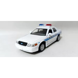 Miniatura Ford Crown Victoria Policia Branco Escala 1 42