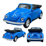 Miniatura Fusca Conversível 1979 Metal Fricção 13cm Cor Azul