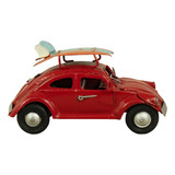 Miniatura Fusca De Latão Com Prancha Surf Decoração Vintage