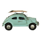 Miniatura Fusca De Latão Com Prancha Surf Decoração Vintage
