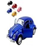 Miniatura Fusca Escala 1-32 Carrinho De Ferro Com Fricção Fusquinha Abre A Porta- Brinquedo Fusca Colorido -Azul-