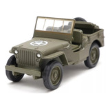 Miniatura Jeep Antigo 1941 Willys Army Militar Metal 1/36
