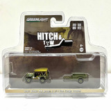 Miniatura Jeep Willys Cargo Trailer 1/64 Hitch & Tow Militar