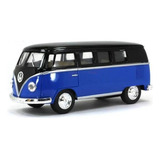 Miniatura Kombi 1962 Kinsmart 1 32 Metal Preto azul Brilhant
