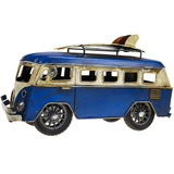 Miniatura Metal Kombi Furgão Com Prancha No Bagageiro 1 12