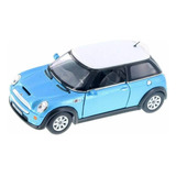 Miniatura Mini Cooper S Kinsmart 1 28 Metal E Fricção Azul M
