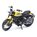 Miniatura Moto Ducati Scrambler Preta E Amarela 1 18 Maisto