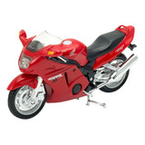 Miniatura Moto Honda Cbr110xx 1:18 Vermelha Welly Dm Toys