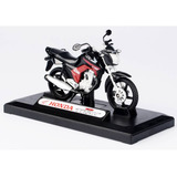 Miniatura Moto Honda Cg Titan 160 2014 Preta Escala 1 18 Realista
