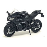 Miniatura Moto Kawasaki Ninja Zx-10r 2017 Preta Welly 1/18
