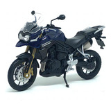 Miniatura Moto Triumph Tiger Explorer 1:18 Welly 060437 Cor Azul