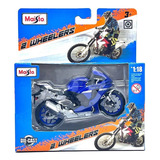 Miniatura Moto Yamaha R1 2021 1 18 Maisto Azul Metal Ferro
