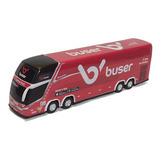 Miniatura Ônibus Buser Cama Bus Vermelho