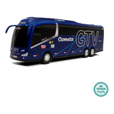 Miniatura Ônibus Cometa Gtv Azul Inzar I6 Service 48 Cm