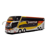 Miniatura Ônibus Saritur G7 Double Decker 4 Eixos 30cm 