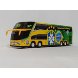 Miniatura Ônibus Seleção Brasileira 4 Eixos