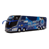 Miniatura Ônibus Time Cruzeiro A Raposa G7 Dd 4 Eixos 30cm 