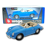 Miniatura Porsche 356b Cabriolet 1961 1/18 Coleção Burago