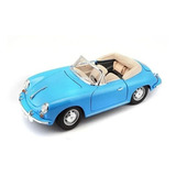 Miniatura Porsche 356b Cabriolet 1961 Azul Burago 1/18