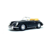 Miniatura Porsche 356b Cabriolet 1961 Preto 1:24 Burago