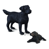 Miniatura Realista Cachorro Labrador E Filhote Importados