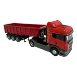 Miniatura Scania Com Carreta Caçamba Escala 1 87 Ho Resina