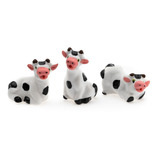 Miniatura Trio Familia Vaca Enfeite Decoracao Porcelana