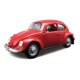 Miniatura Volkswagen Beetle Fusca 1973 Vermelho 1 24 Maisto