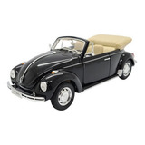Miniatura Volkswagen Fusca Conversível Preto Metal 1 24