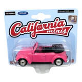 Miniatura Volkswagen Fusca Conversível Rosa 2 Welly 1 64
