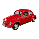Miniatura Volkswagen Fusca Vermelho Metal 1 24