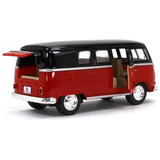 Miniatura Volkswagen Kombi 1962 Vermelho E Preto 1:32