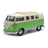 Miniatura Volkswagen Kombi Microbus 1962 Verde Yatming 1 18