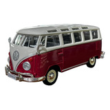 Miniatura Volkswagen Kombi Samba Vermelho Maisto Metal 1 24