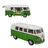 Miniatura Vw Transporter Combi Kombi Perua Metal 13c Fricção Cor Verde