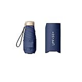 Miniguarda Chuva De Viagem Com Capa Pequeno Compacto Com Proteção UV Para Sol E Chuva Leve à Prova De Vento Para Mulheres Homens E Crianças Azul Escuro