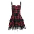 Minivestido Feminino Preto Com Bandagem Gótica Sexy Evasê
