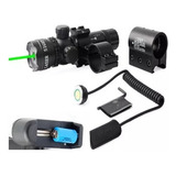 Mira Laser De Dot Verde 532nm Trilho 20mm Carregadorbateria1