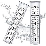 Misawce Tubo De Substituição De Vidro Para Pluviômetro Com Capacidade De 17 78 Cm Fácil De Ler Com Grandes Números Medição De Chuva Ao Ar Livre Para Gramado De Jardim 2 Unidades