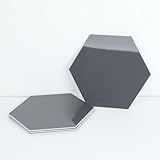 Miscasa Azulejo Hexagonal Grande Revestimento De Cerâmica Cinza Brilhante Para Cozinha Banheiro Lareira Trailer Parede De Destaque Fácil De Instalar Conjunto De 32 Peças