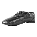 Missfiona Tênis Oxford Feminino Jazz Shoes Preto Couro PU Cadarço Salão De Baile Oxford  Preto  35