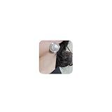 Missgrace Brincos De Pérolas Prateadas De Luxo Com Botões E Strass, Punk, Prata, Boêmio, Vintage, Brincos Curtos Pendurados Para Mulheres, Metal Prata Strass, Strass