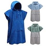 MissShorthair Poncho De Surf Masculino E Feminino Toalha Poncho De Natação Parka Roupão De Mudança De Praia Com Bolso Surf Esportes Ao Ar Livre Toalha Roupão Azul Puro M