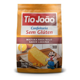 Mistura Para Bolo Sabor Laranja Sem Glúten Pacote De 270g Tio João